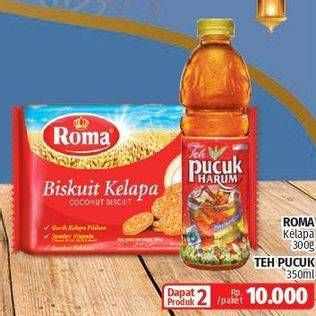 Promo Harga ROMA Biskuit Kelapa & TEH PUCUK HARUM Minuman Teh  - Lotte Grosir