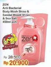 Promo Harga ZEN Anti Bacterial Body Wash Shiso Sandalwood, Shiso Sea Salt 450 ml - Indomaret