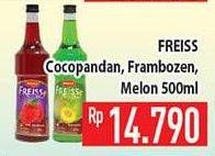 Promo Harga FREISS Syrup Cocopandan, Frambozen, Melon 500 ml - Hypermart