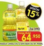 Promo Harga MAZOLA Oil Canola, Soya Bean 900 ml - Superindo