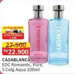 Promo Harga CASABLANCA Spray Cologne Glass Femme Romantic, Femme Pure, Homme Aqua 100 ml - Alfamart