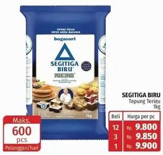 Promo Harga Bogasari Tepung Terigu Segitiga Biru 1000 gr - Lotte Grosir