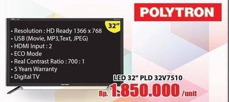 Promo Harga POLYTRON PLD 32V7510 | LED TV Dignity 32"  - Hari Hari