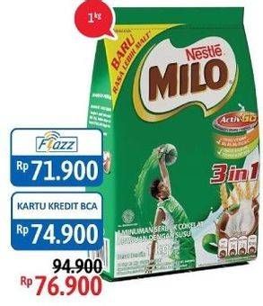 Promo Harga MILO ActivGo 3in1 1 kg - Alfamidi