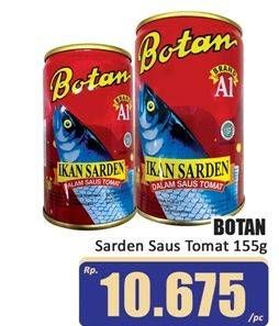 Promo Harga Botan Sardines Premium In Tomato Sauce 155 gr - Hari Hari