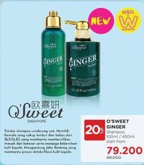 Promo Harga OSWEET Ginger Shampoo 100 ml - Watsons