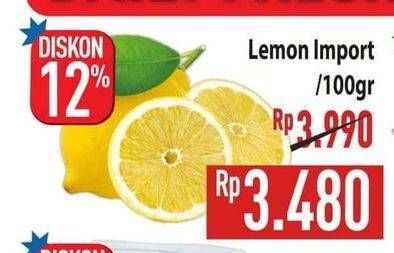 Promo Harga Lemon Import per 100 gr - Hypermart