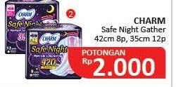 Promo Harga Charm Safe Night Gathers 42cm, Gathers 35cm 8 pcs - Alfamidi