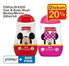 Promo Harga Eskulin Kids Hair & Body Wash Natural Smooth, Clean Smooth 280 ml - Indomaret