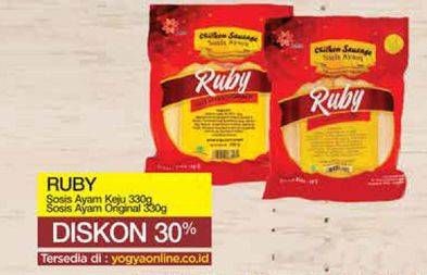 Promo Harga RUBY Sosis  Ayam Original, Keju 330 gr - Yogya