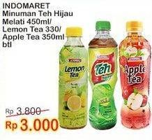 Promo Harga INDOMARET Minuman Teh Hijau Melati, Lemon, Apel 330 ml - Indomaret