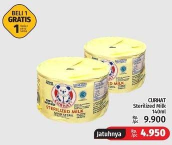 Promo Harga Curhat Susu Steril 140 ml - LotteMart