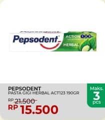 Promo Harga Pepsodent Pasta Gigi Action 123 Herbal 190 gr - Yogya