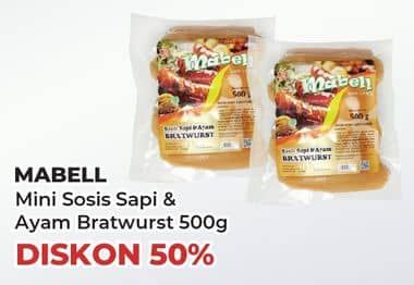 Promo Harga Mabell Mini Sosis Sapi & Ayam Bratwurst 500 gr - Yogya