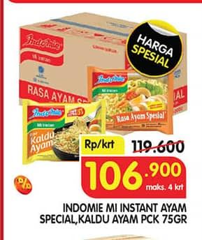 Promo Harga Indomie Mi Kuah Ayam Spesial, Kaldu Ayam per 40 pcs 65 gr - Superindo
