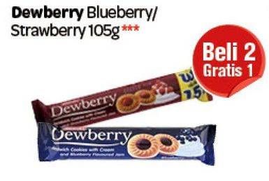 Promo Harga DEWBERRY Cookies Strawberry, Bluberry 105 gr - Carrefour