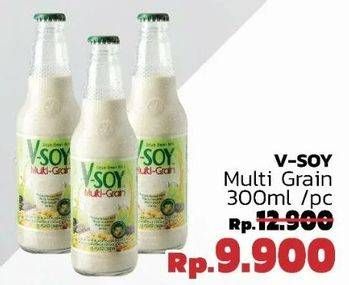 Promo Harga V-SOY Soya Bean Milk Multi Grain 300 ml - LotteMart