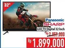 Promo Harga PANASONIC / SHARP LED TV 32 Inch  - Hypermart