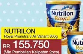 Promo Harga NUTRILON Royal 3 Susu Pertumbuhan All Variants 800 gr - Yogya