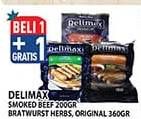 Promo Harga Delimax Smoked Beef/Bratwurst  - Hypermart