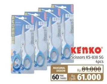 Promo Harga KENKO Scissor KS-838 SG 4 pcs - Lotte Grosir