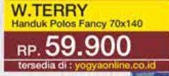 Promo Harga W TERRY Handuk Polos Mix Fancy Uk : 70 X 140 Cm  - Yogya