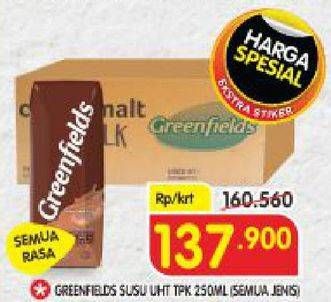 Promo Harga GREENFIELDS UHT All Variants per 24 pcs 200 ml - Superindo