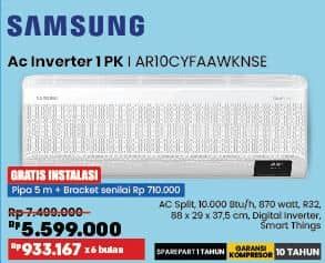 Promo Harga Samsung AR10CYFAAWKNSE | AC Inverter Windfree Ultra 1 PK  - COURTS