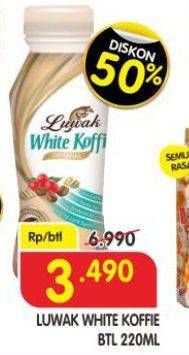 Promo Harga Luwak White Koffie Ready To Drink Original 220 ml - Superindo
