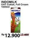 Promo Harga Indomilk Susu UHT Full Cream Plain, Cokelat 1000 ml - Alfamart