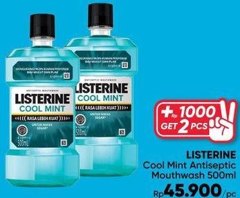 Promo Harga LISTERINE Mouthwash Antiseptic Cool Mint 500 ml - Guardian