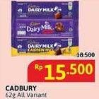 Promo Harga Cadbury Dairy Milk All Variants 62 gr - Alfamidi