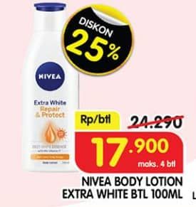 Promo Harga Nivea Body Lotion Extra White Repair Protect 100 ml - Superindo