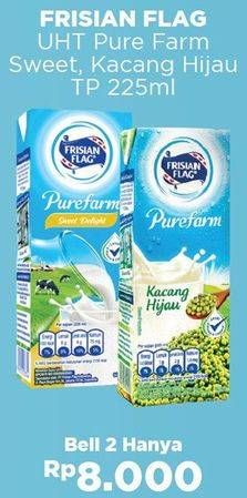 Promo Harga FRISIAN FLAG Susu UHT Purefarm Sweet Delight, Kacang Hijau per 2 pcs 225 ml - Alfamart
