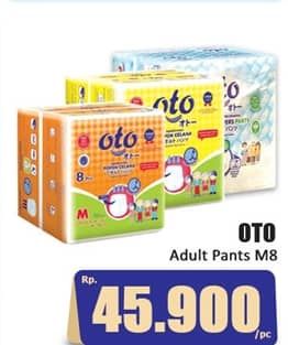 Promo Harga OTO Adult Diapers Pants M8 8 pcs - Hari Hari