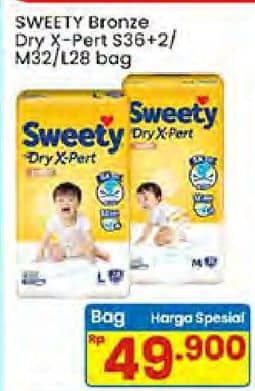 Promo Harga Sweety Bronze Pants Dry X-Pert S36+2, M32, L28 28 pcs - Indomaret