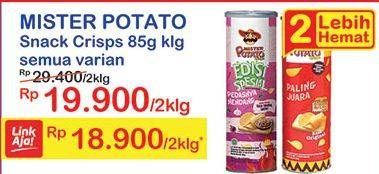 Promo Harga MISTER POTATO Snack Crisps All Variants per 2 kaleng 85 gr - Indomaret