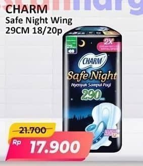 Promo Harga Charm Safe Night Wing 29cm 18 pcs - Alfamart