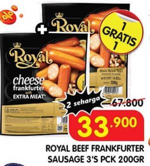 Promo Harga Belfoods Royal Sausages Beef Frankfurter 200 gr - Superindo