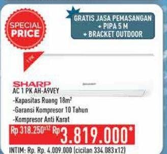 Promo Harga SHARP AH-A9VEY - AC 1PK  - Hypermart