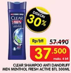 Promo Harga Clear Men Shampoo Active Clean 300 ml - Superindo