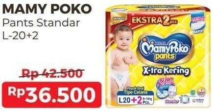 Promo Harga Mamy Poko Pants Xtra Kering L20+2 22 pcs - Alfamart