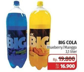 Promo Harga AJE BIG COLA Minuman Soda Mango, Blueberry 3100 ml - Lotte Grosir