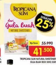 Promo Harga Tropicana Slim Sweetener Gula Buah 50 pcs - Superindo