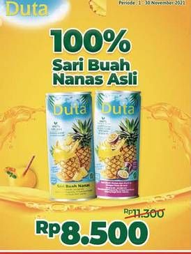 Promo Harga DUTA Juice Sari Buah Nanas, Nanas Markisa 250 ml - Alfamidi