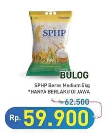 Bulog Beras Medium SPHP 5 kg Diskon 4%, Harga Promo Rp59.900, Harga Normal Rp62.500