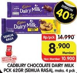 Promo Harga CADBURY Dairy Milk All Variants 62 gr - Superindo