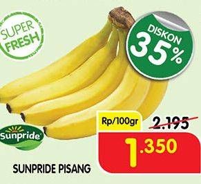 Promo Harga SUNPRIDE Pisang Cavendish per 100 gr - Superindo