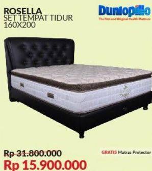Promo Harga DUNLOPILLO Rosella Mattress Bed Set  - Courts