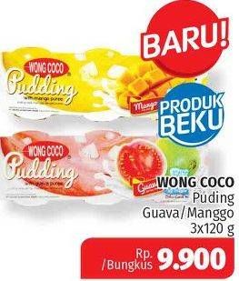 Promo Harga WONG COCO Pudding Guava, Mangga per 3 pcs 120 gr - Lotte Grosir
